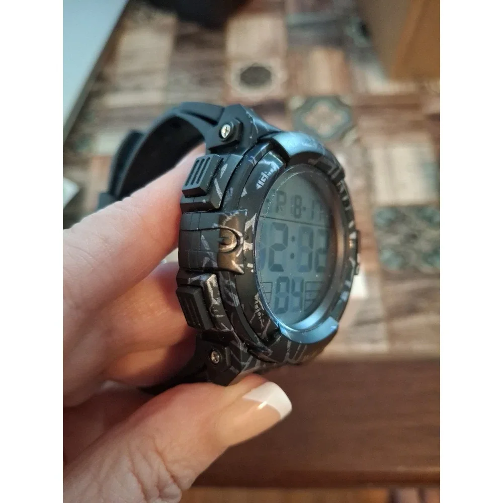 NIB Lavaredo Mens Digital Watch. Blk/Grey,LED Backlight,date,alarm,stopwatch.